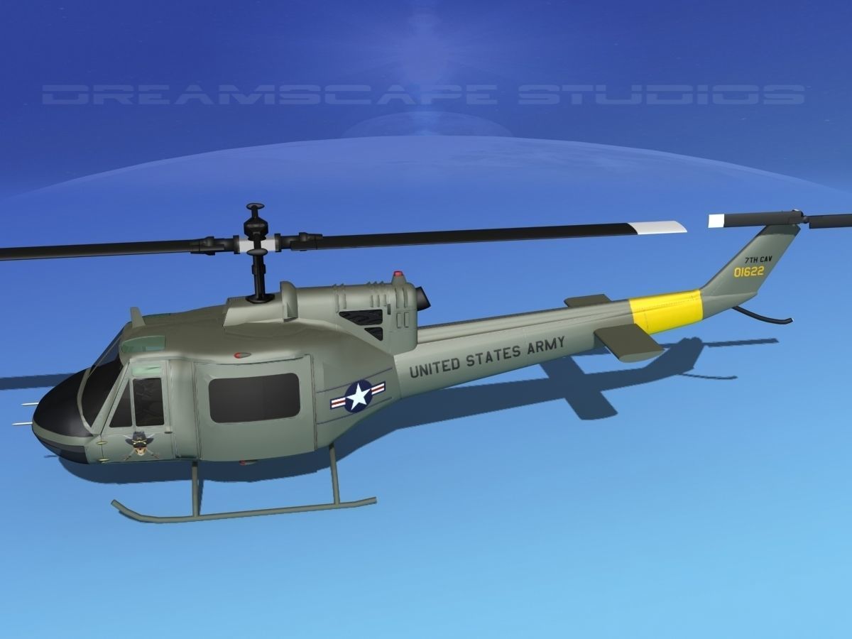 Bell UH-1B Iroquois US Army Cav 3D model_9
