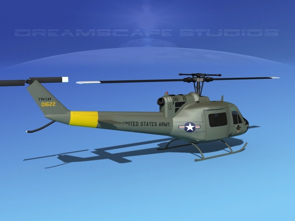 Bell UH-1B Iroquois US Army Cav 3D model_5