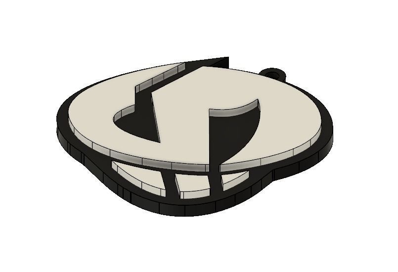 Team Skull Pendant 3D print model_1