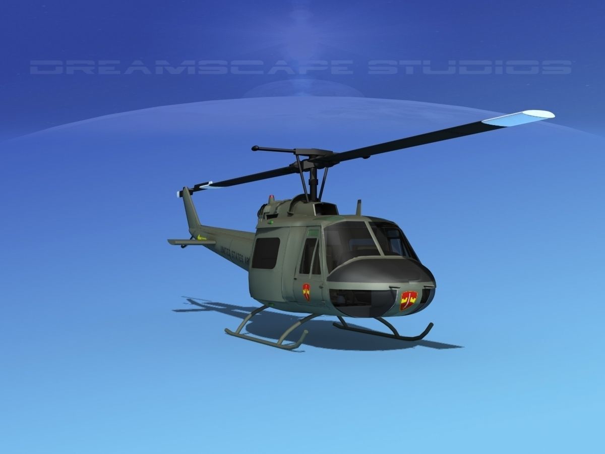 Bell UH-1B Iroquois US Army MACV 3D model_2