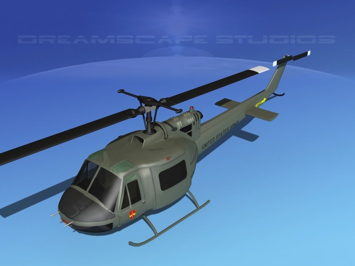 Bell UH-1B Iroquois US Army MACV 3D model_10