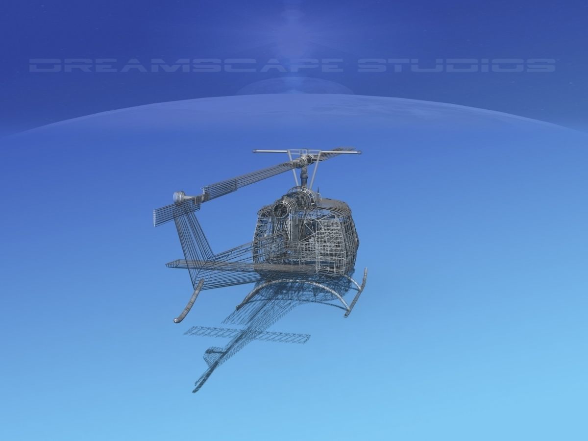 Bell UH-1B Iroquois US Army MACV 3D model_17