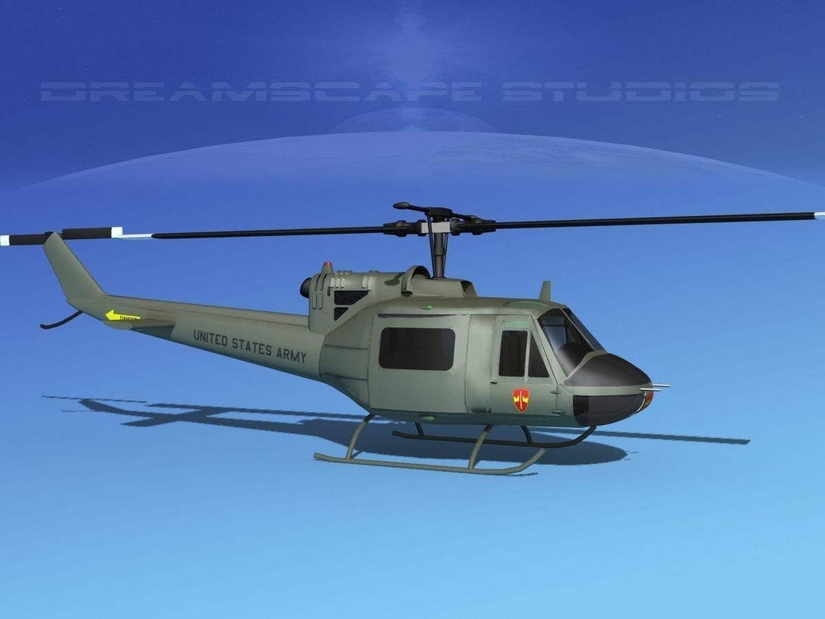 Bell UH-1B Iroquois US Army MACV 3D model_3