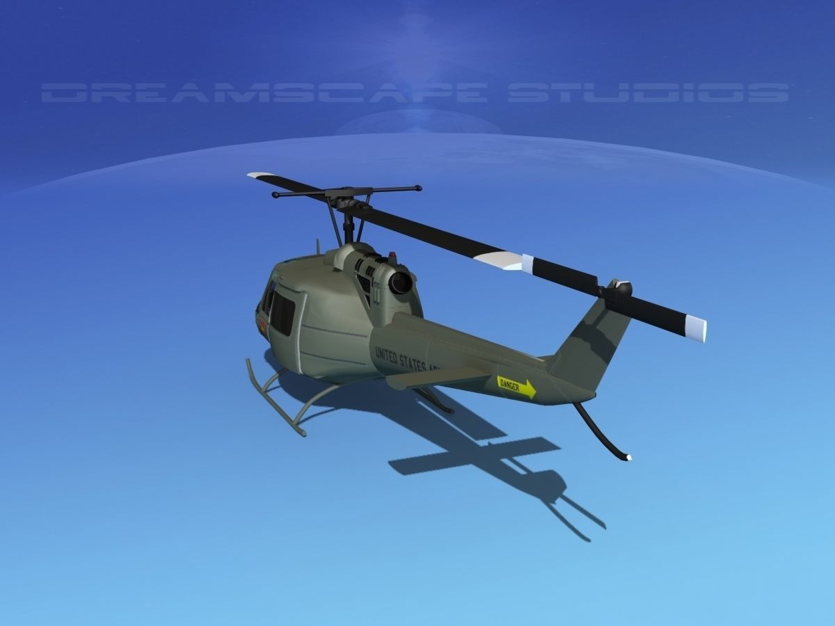Bell UH-1B Iroquois US Army MACV 3D model_7