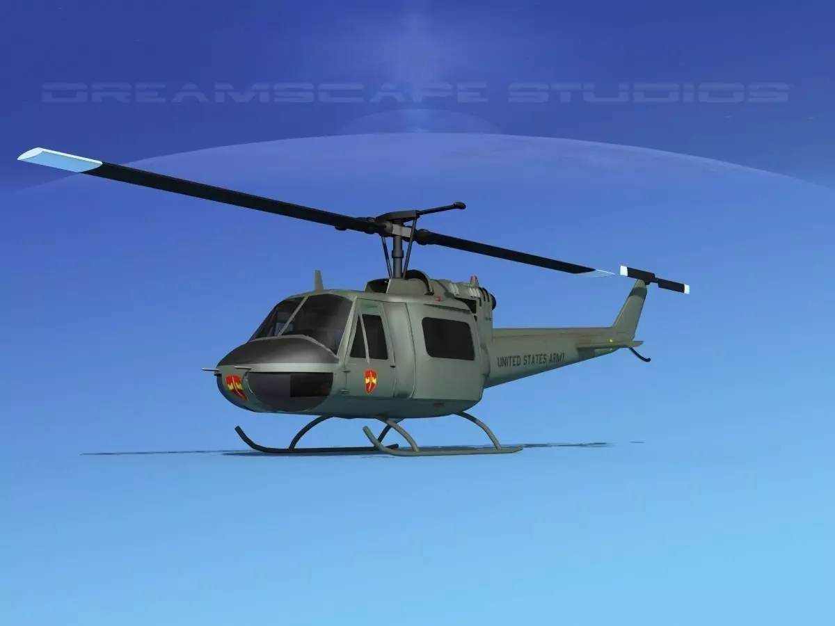 Bell UH-1B Iroquois US Army MACV 3D model_0