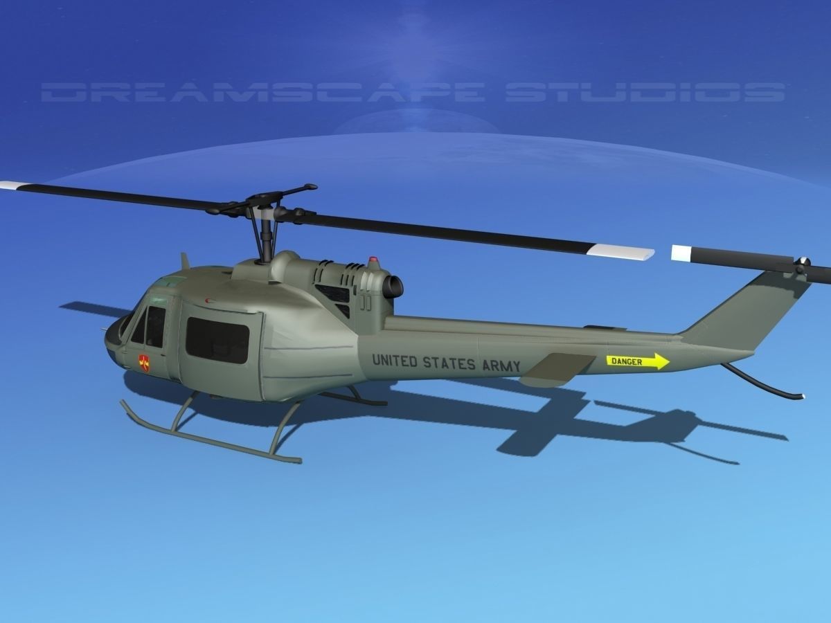 Bell UH-1B Iroquois US Army MACV 3D model_8