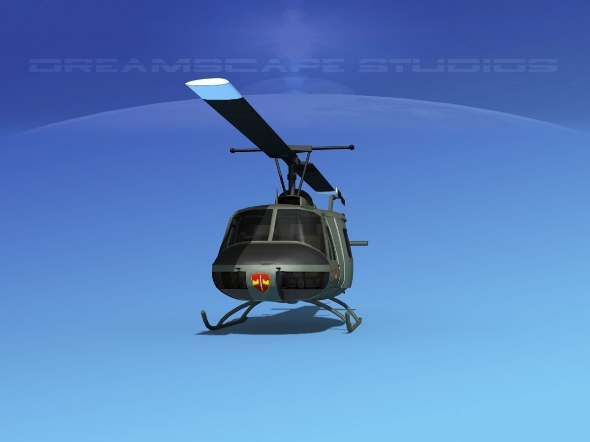 Bell UH-1B Iroquois US Army MACV 3D model_1