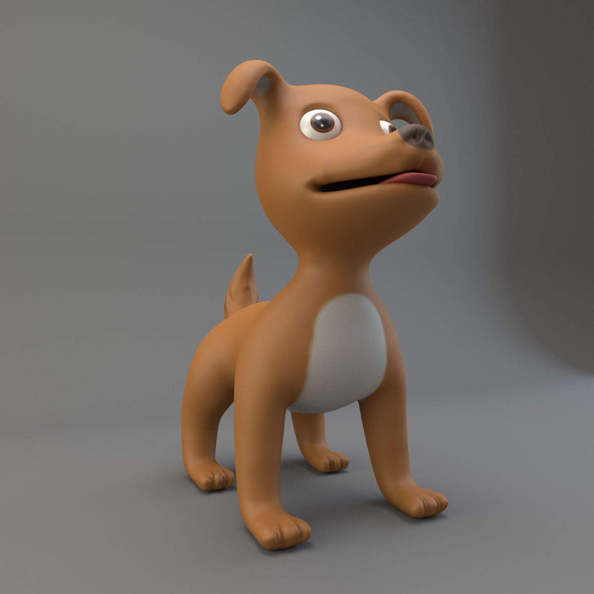 Cartoon Dog Low-poly 3D model_4