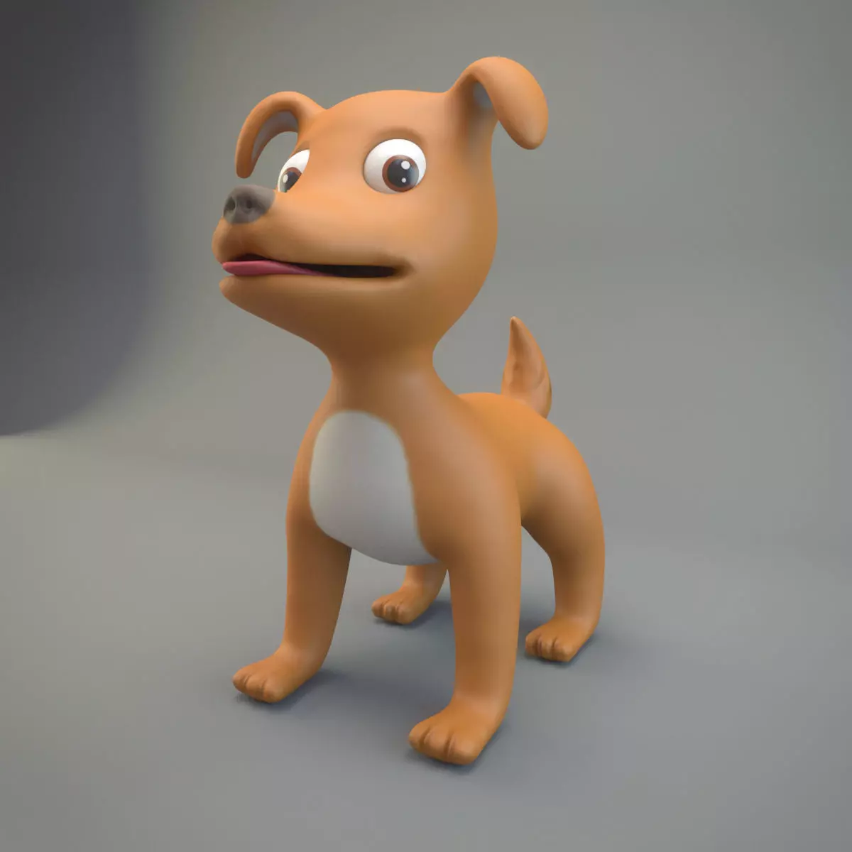 Cartoon Dog Low-poly 3D model_0
