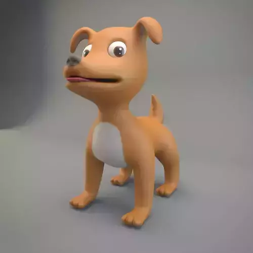 Cartoon Dog Low-poly 3D model