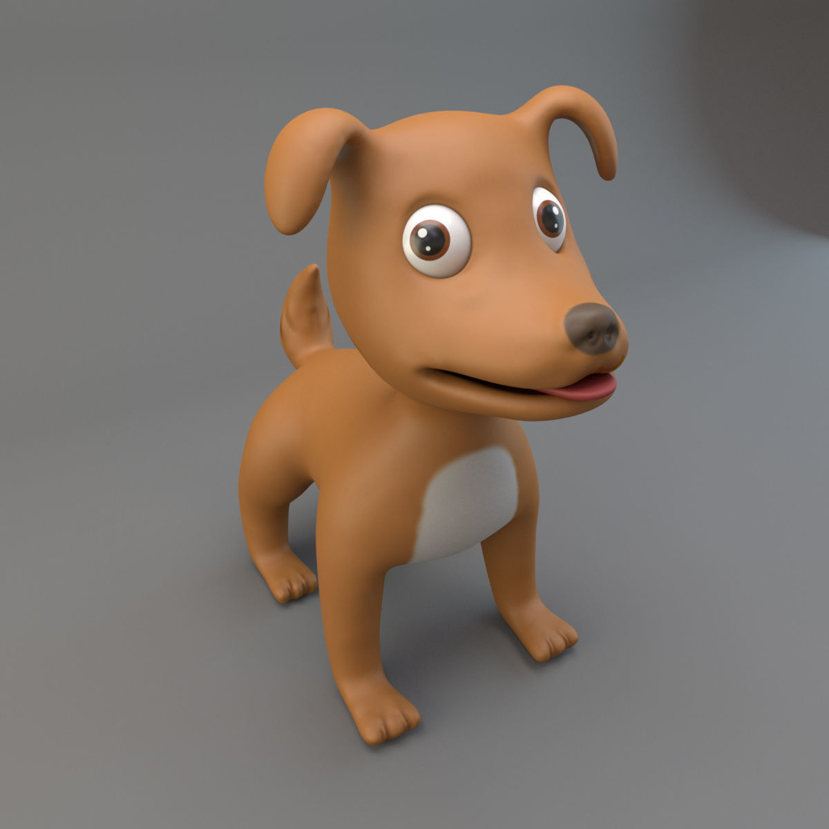 Cartoon Dog Low-poly 3D model_3
