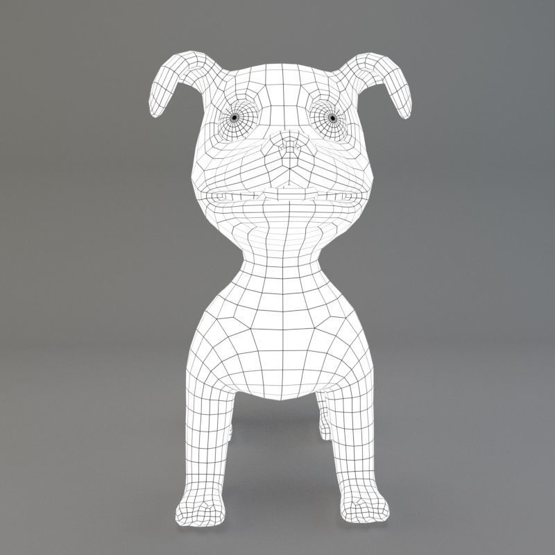 Cartoon Dog Low-poly 3D model_5