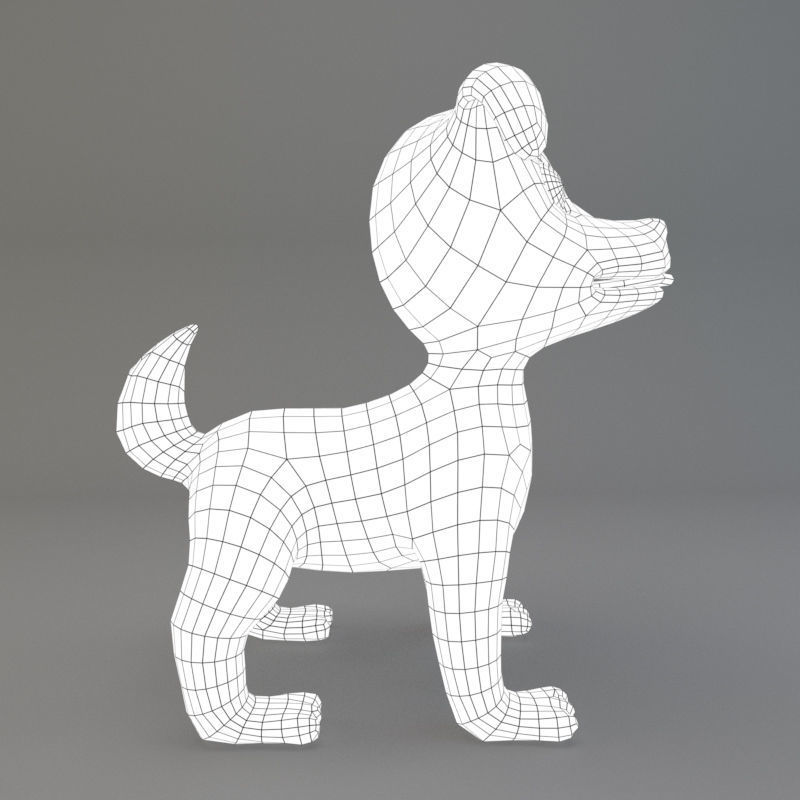 Cartoon Dog Low-poly 3D model_6