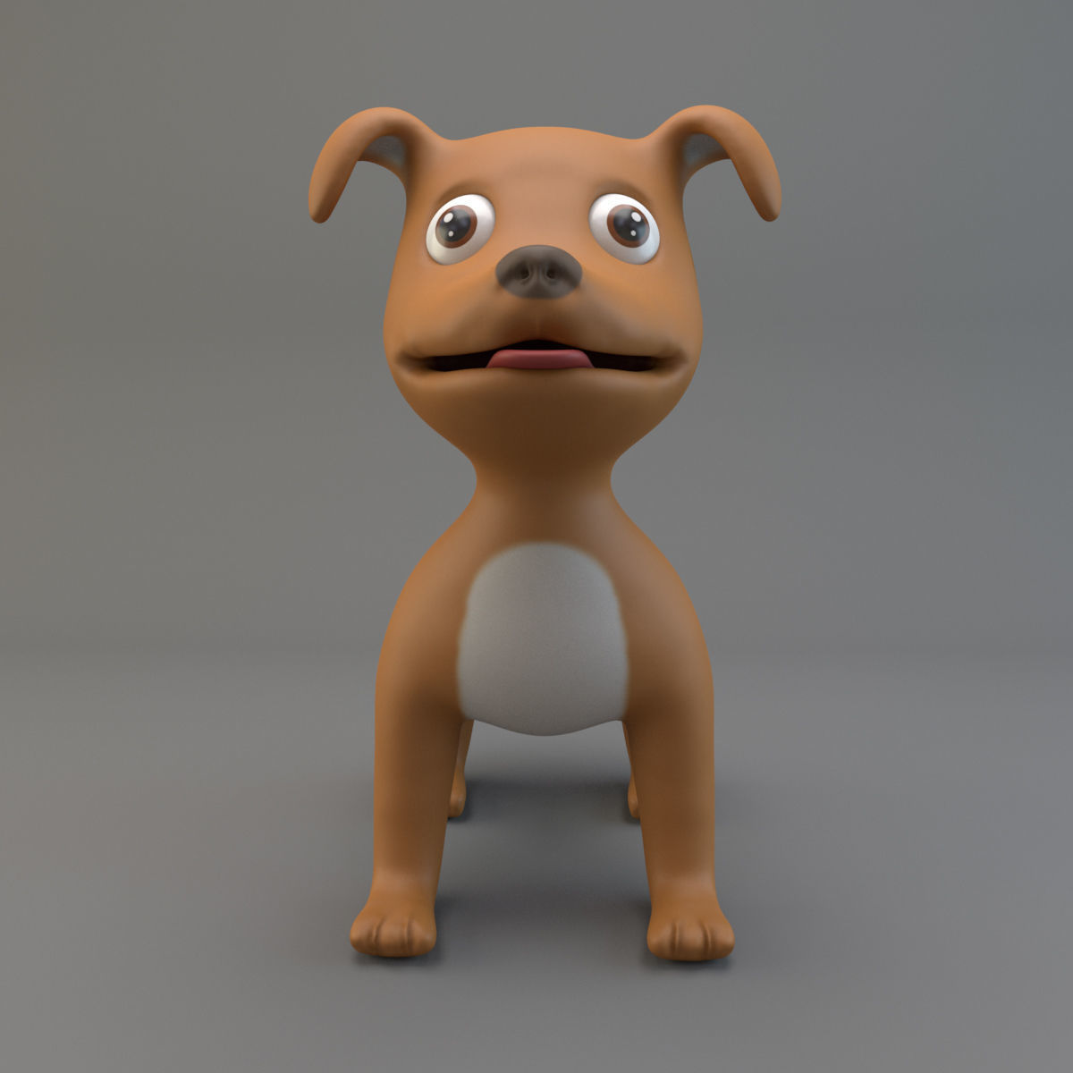Cartoon Dog Low-poly 3D model_1