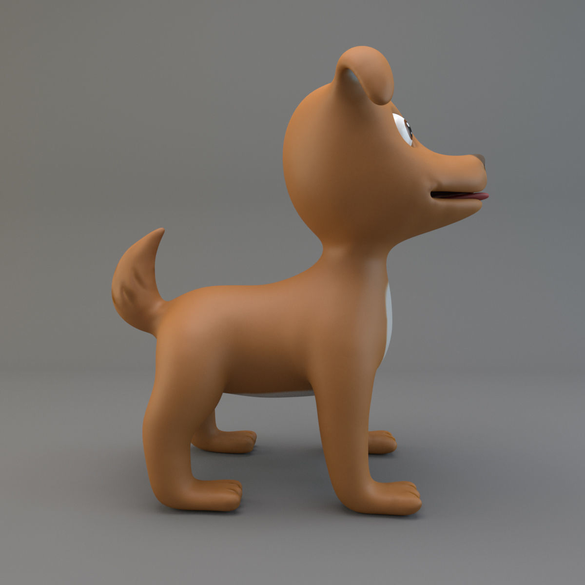 Cartoon Dog Low-poly 3D model_2
