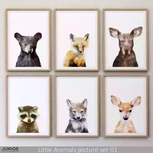 JUNIQE Little Animals picture set-01