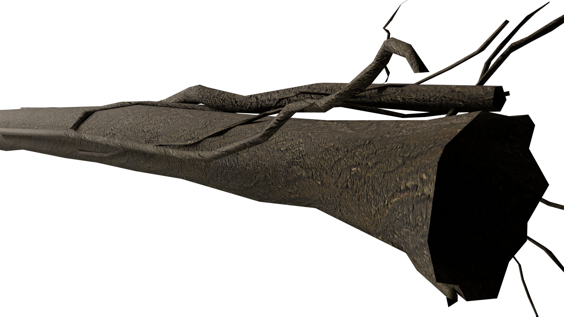 Dead Tree Low-poly 3D model_9