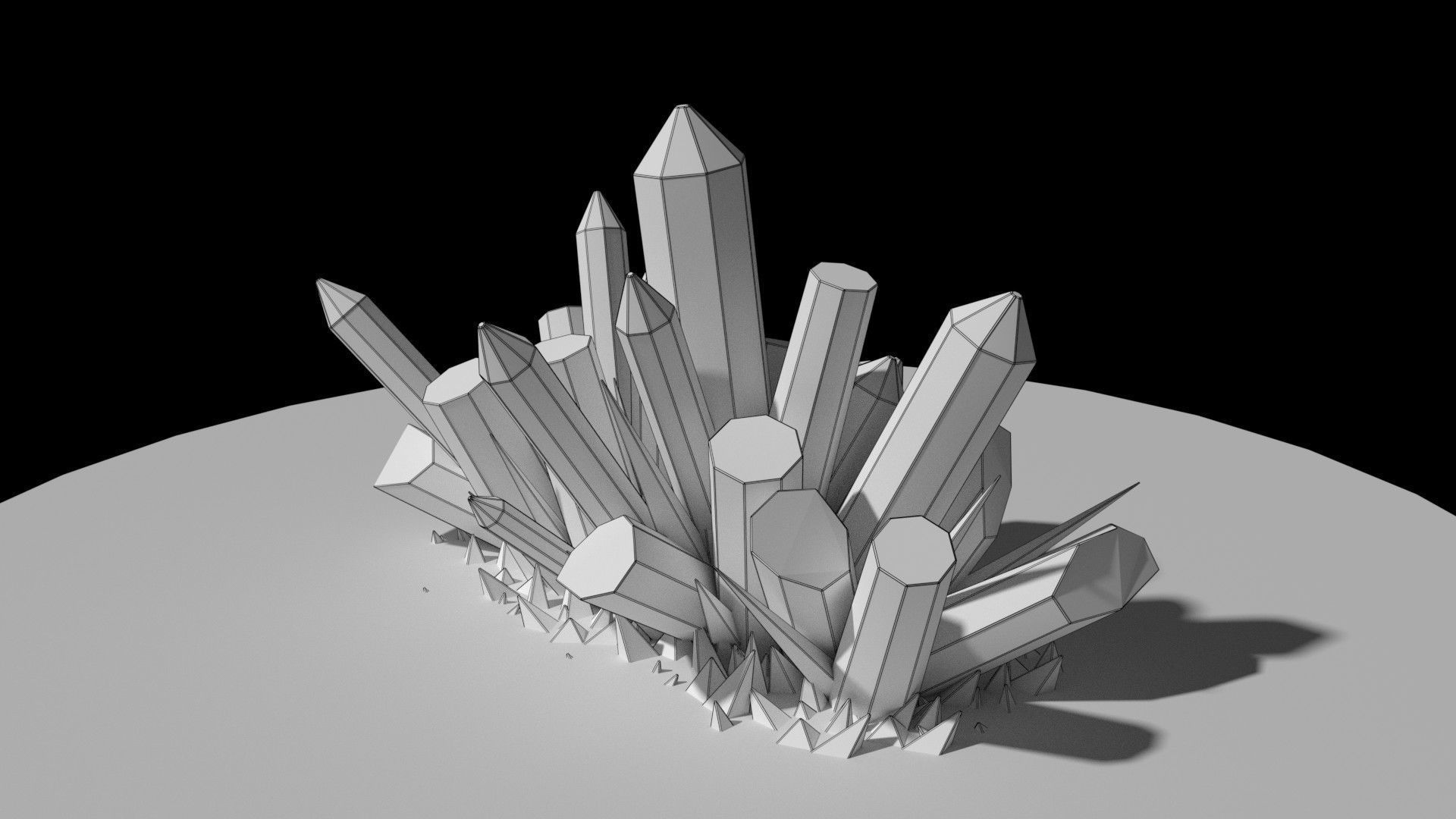 Quartz Model crystals 3D model_5