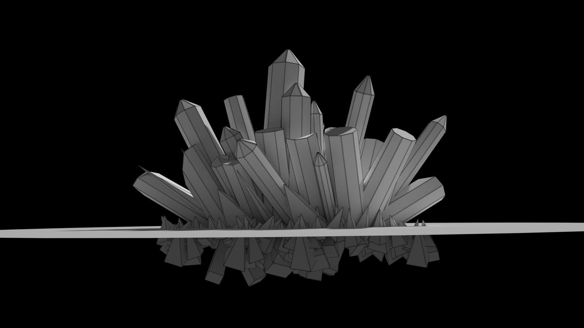 Quartz Model crystals 3D model_4