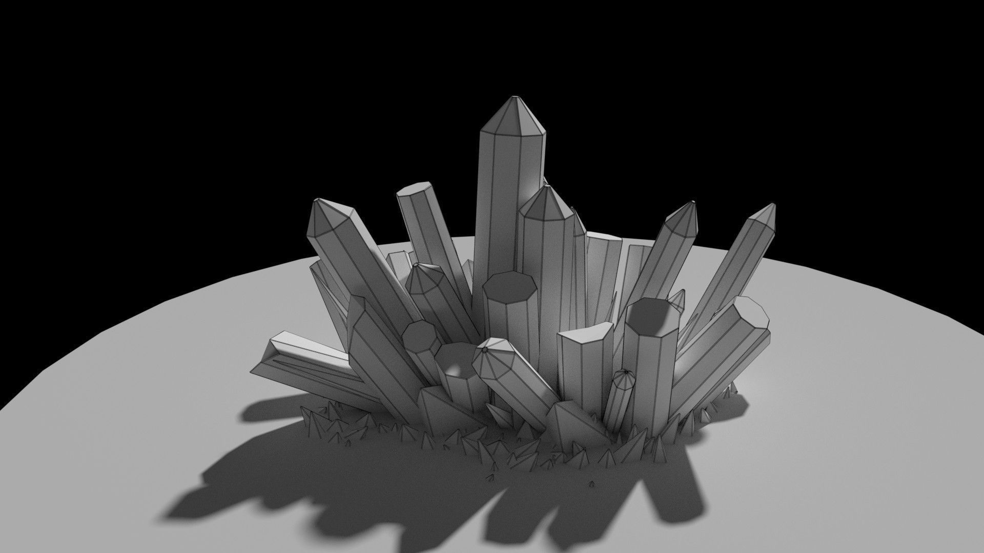 Quartz Model crystals 3D model_7