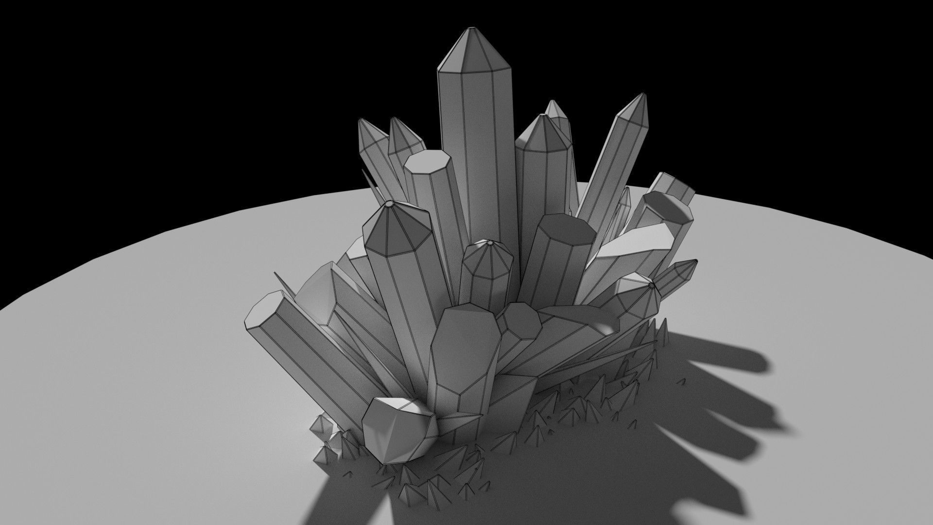 Quartz Model crystals 3D model_6