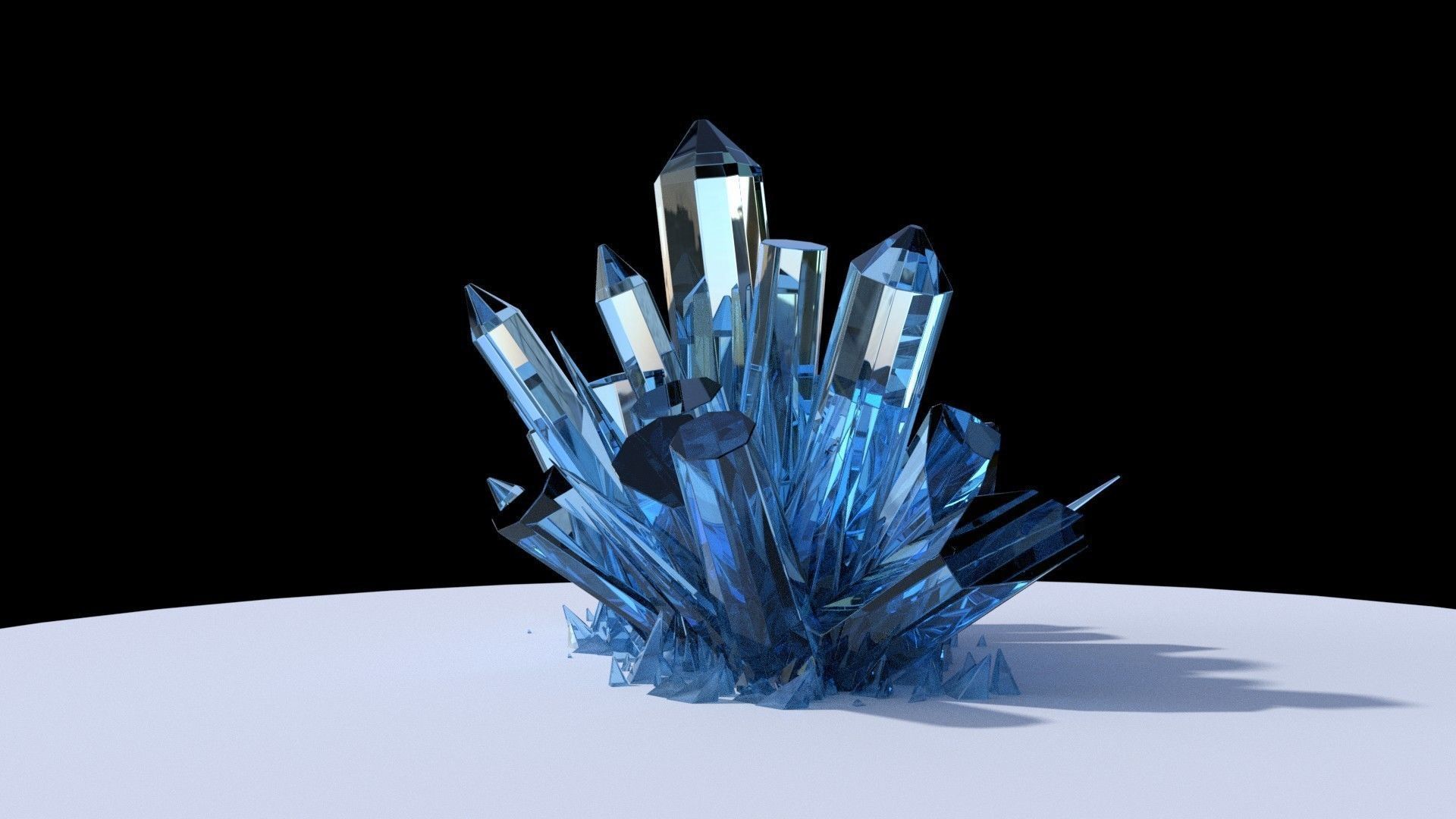 Quartz Model crystals 3D model_2