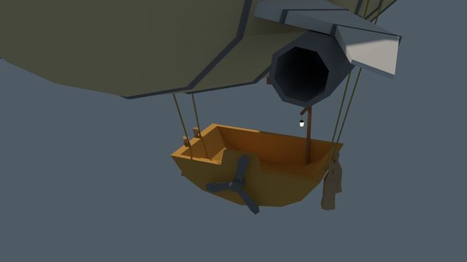 Low Poly Zeppelin airship Low-poly 3D model