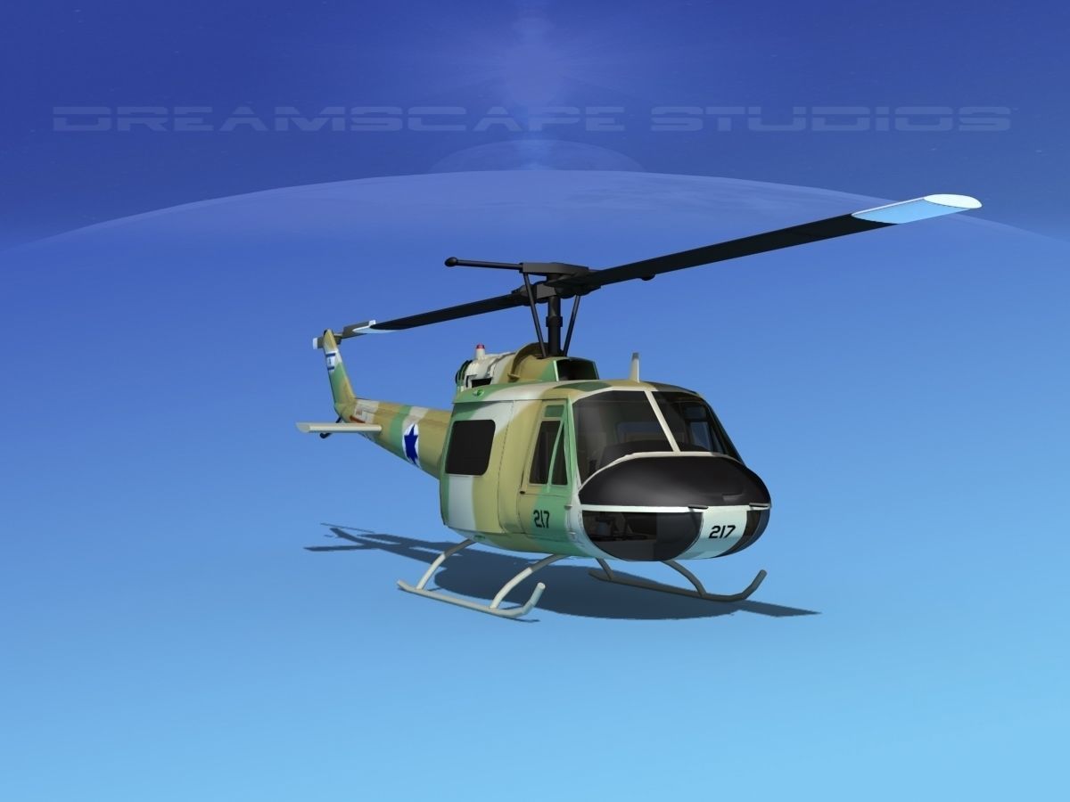 Bell UH-1B Iroquois V21 Israel 3D model_2