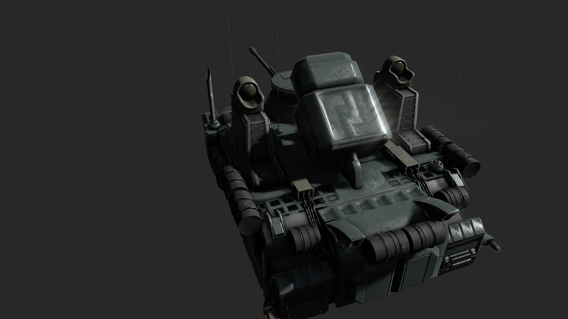 Sci-fi Tank Low-poly 3D model_12
