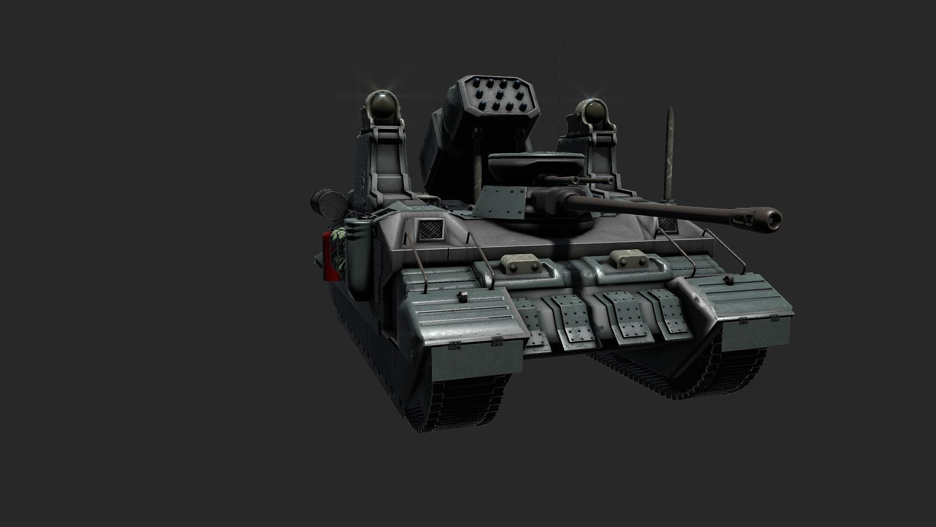 Sci-fi Tank Low-poly 3D model_4