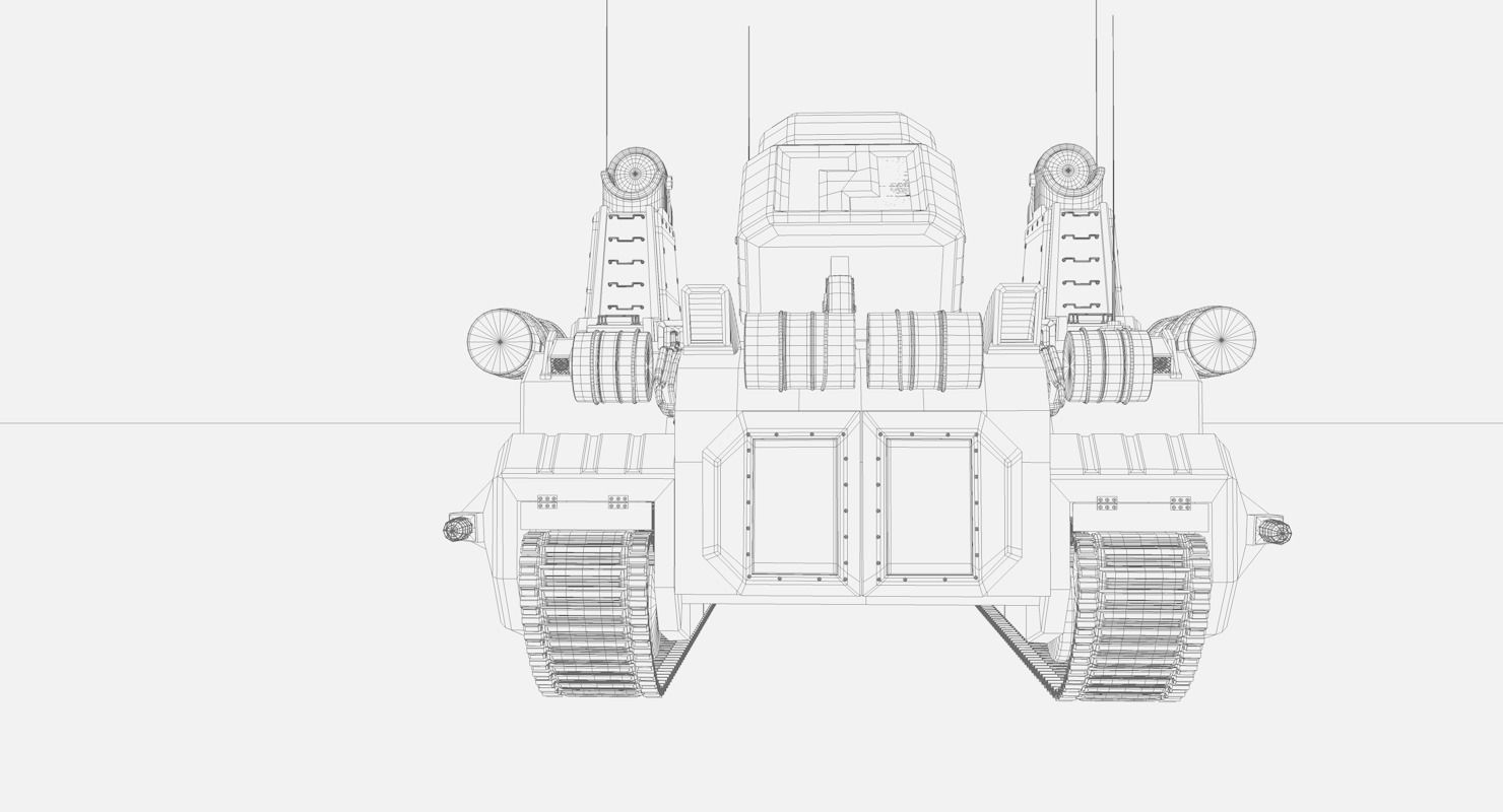 Sci-fi Tank Low-poly 3D model_20