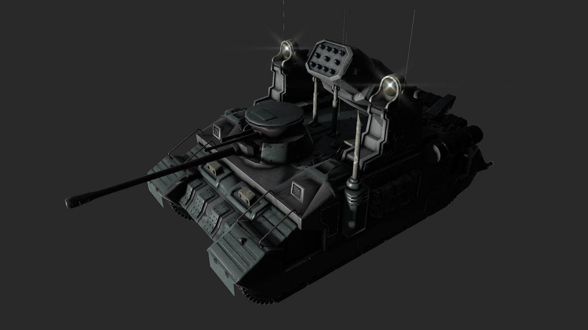 Sci-fi Tank Low-poly 3D model_8