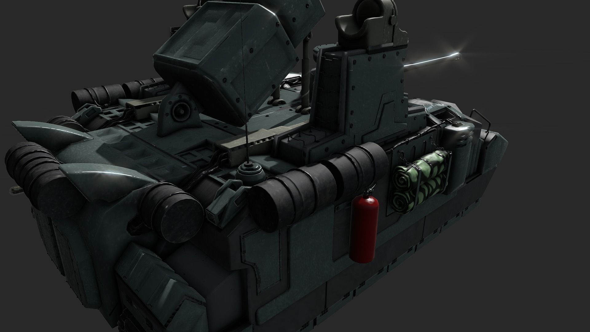 Sci-fi Tank Low-poly 3D model_0