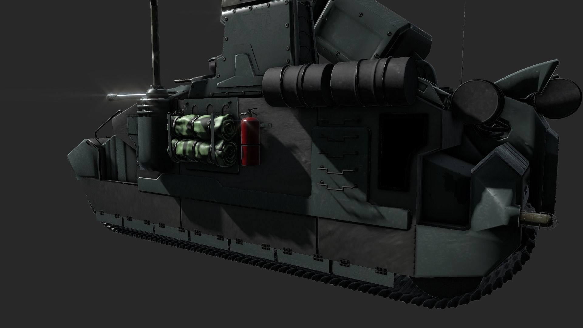 Sci-fi Tank Low-poly 3D model_1