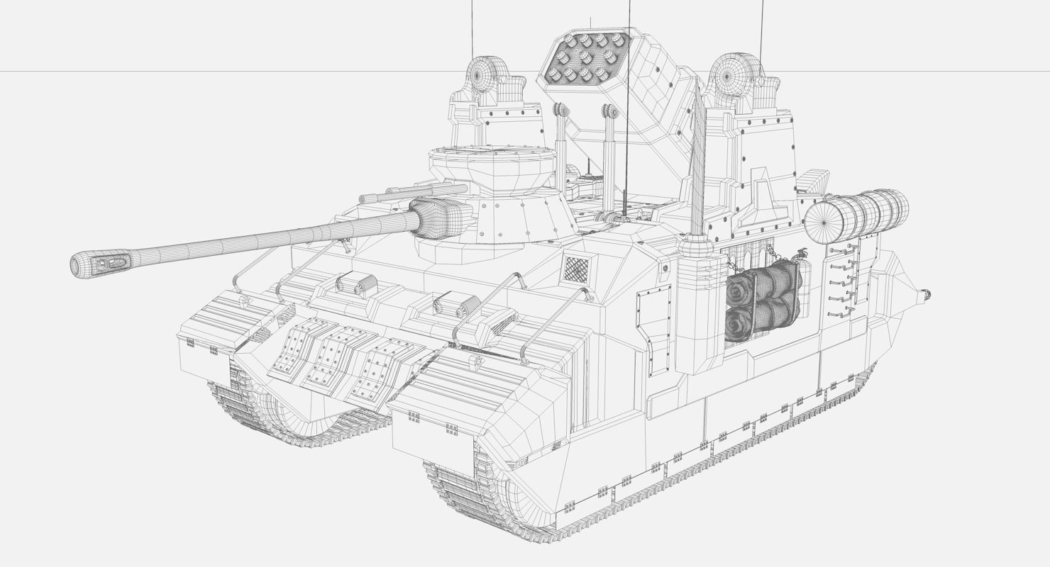 Sci-fi Tank Low-poly 3D model_18