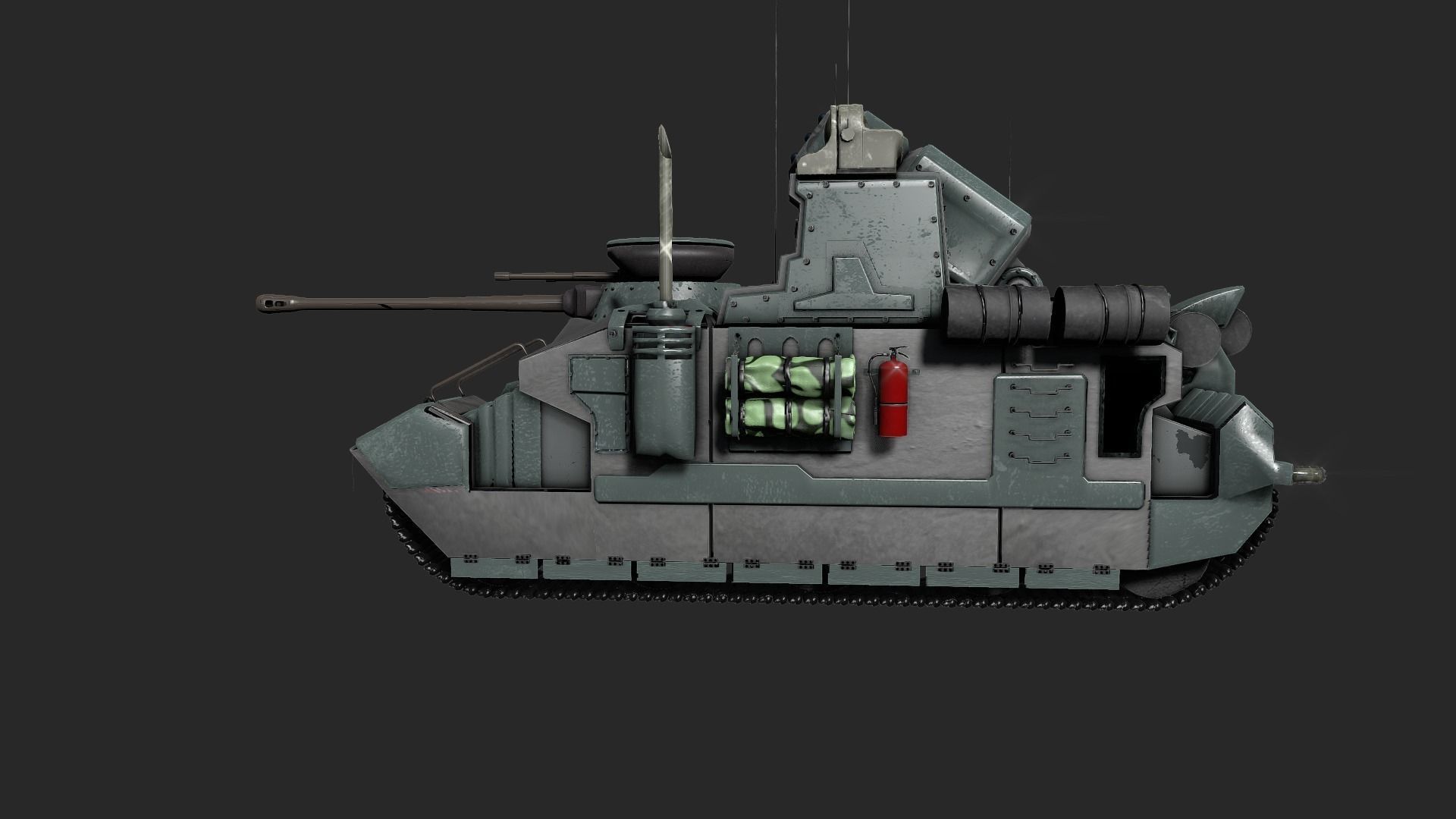 Sci-fi Tank Low-poly 3D model_5
