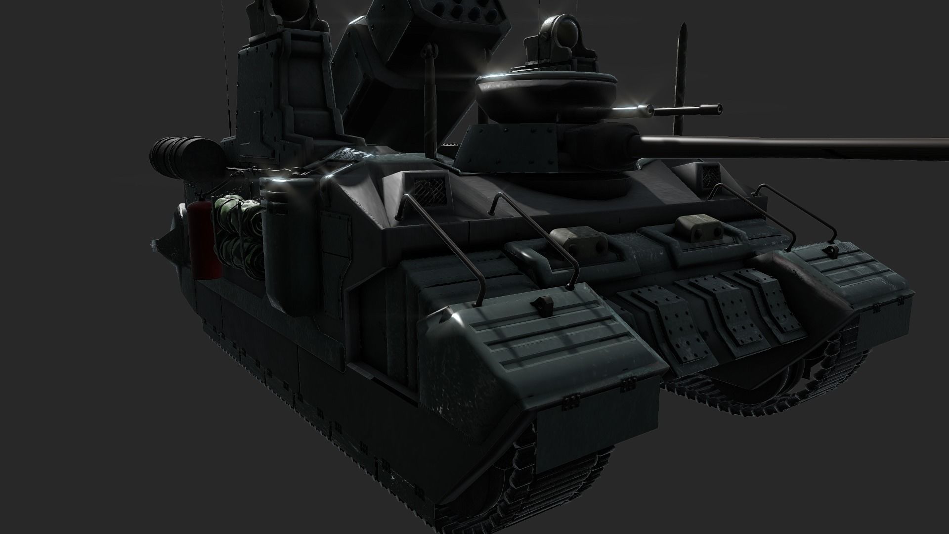 Sci-fi Tank Low-poly 3D model_13