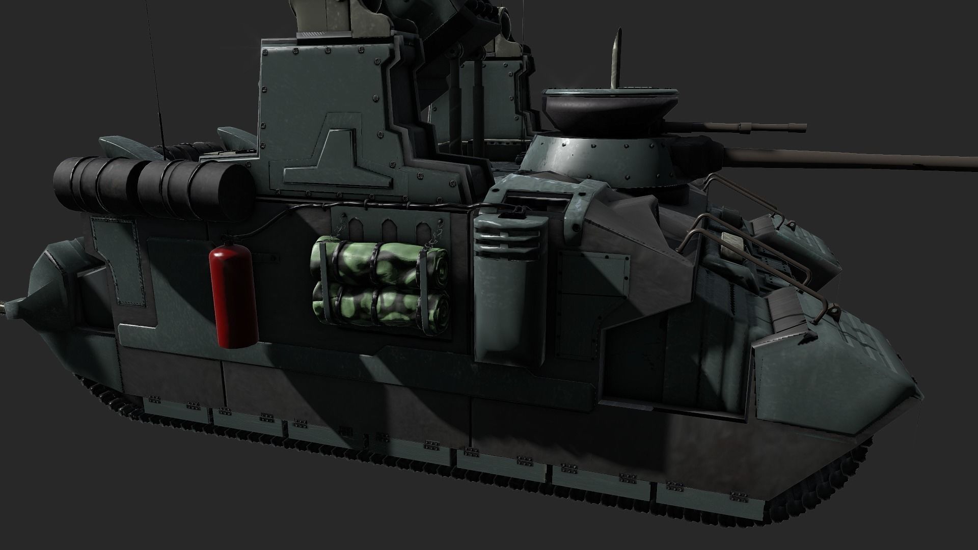 Sci-fi Tank Low-poly 3D model_2