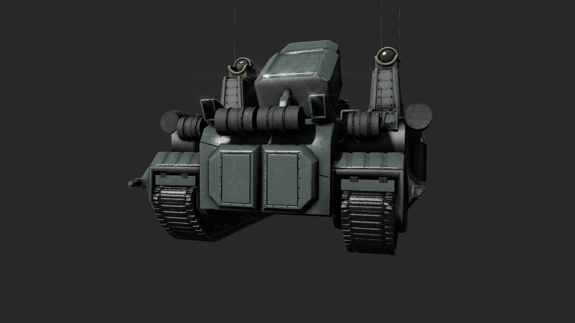 Sci-fi Tank Low-poly 3D model_7