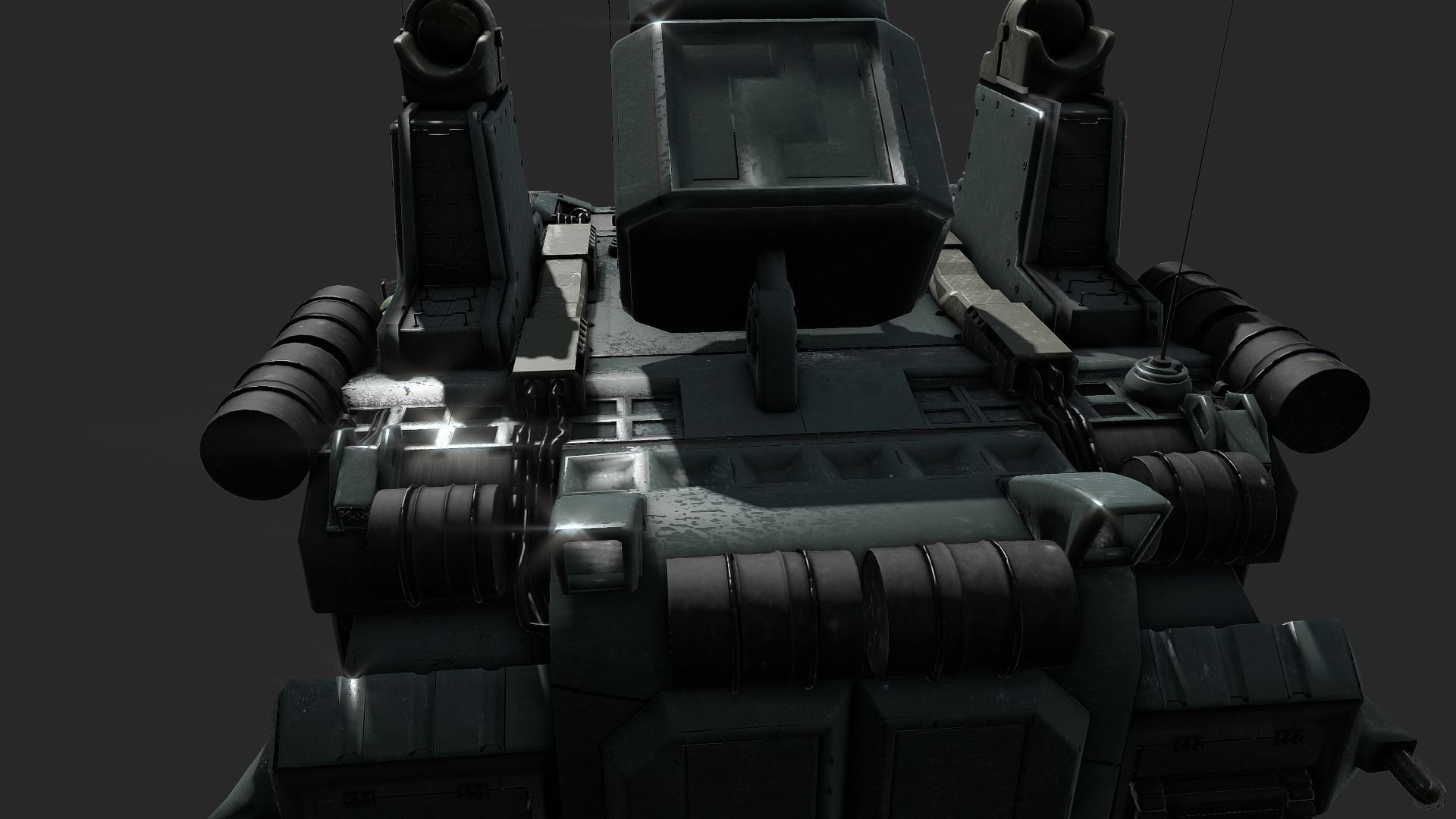 Sci-fi Tank Low-poly 3D model_15