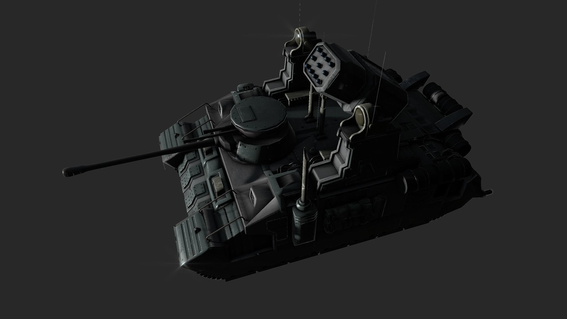 Sci-fi Tank Low-poly 3D model_10