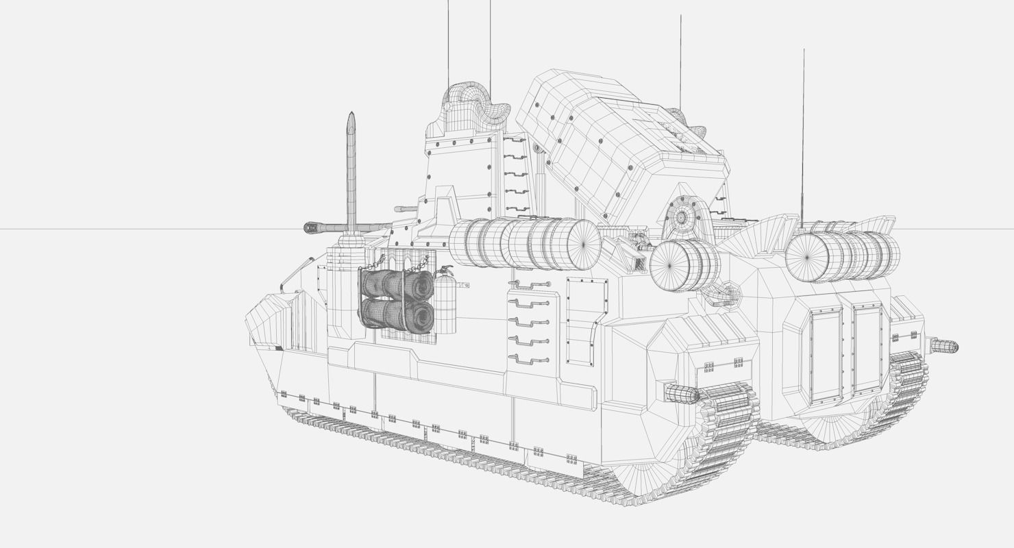Sci-fi Tank Low-poly 3D model_17