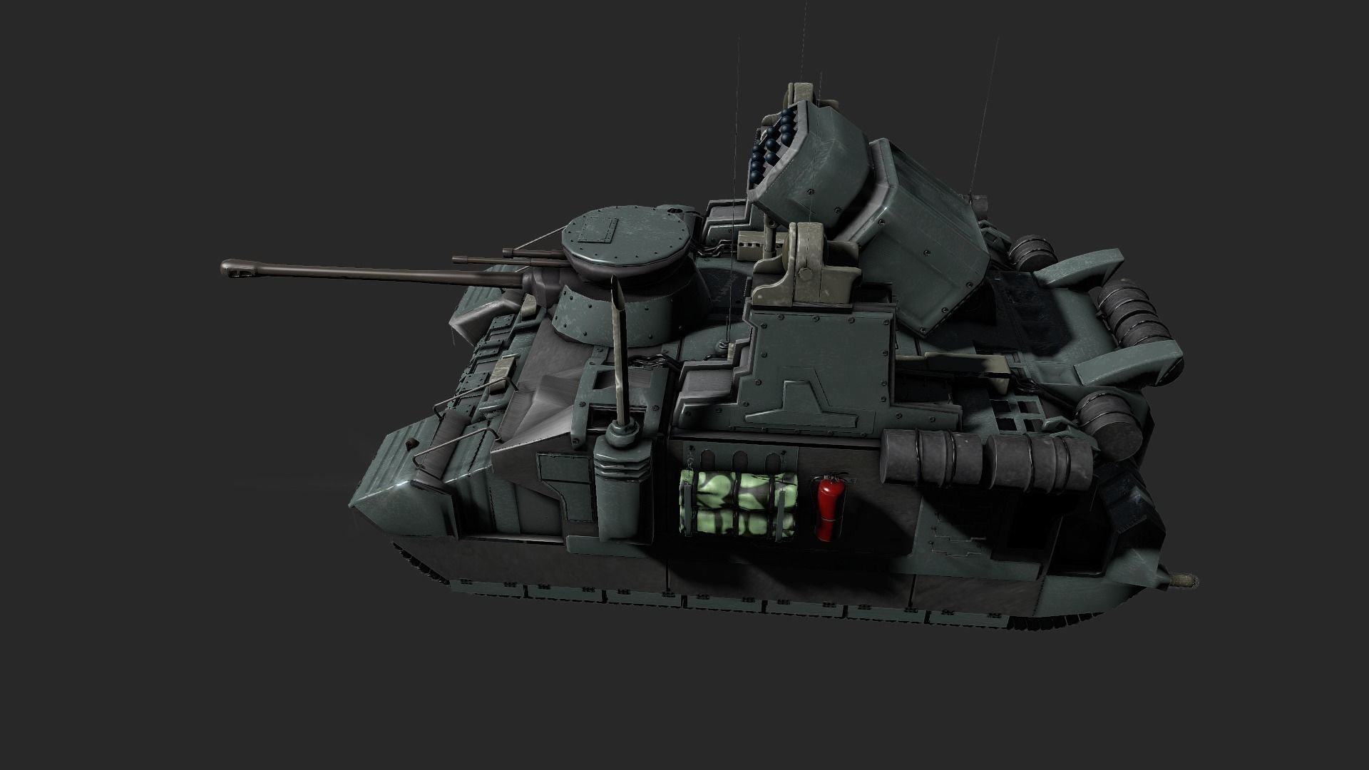Sci-fi Tank Low-poly 3D model_11