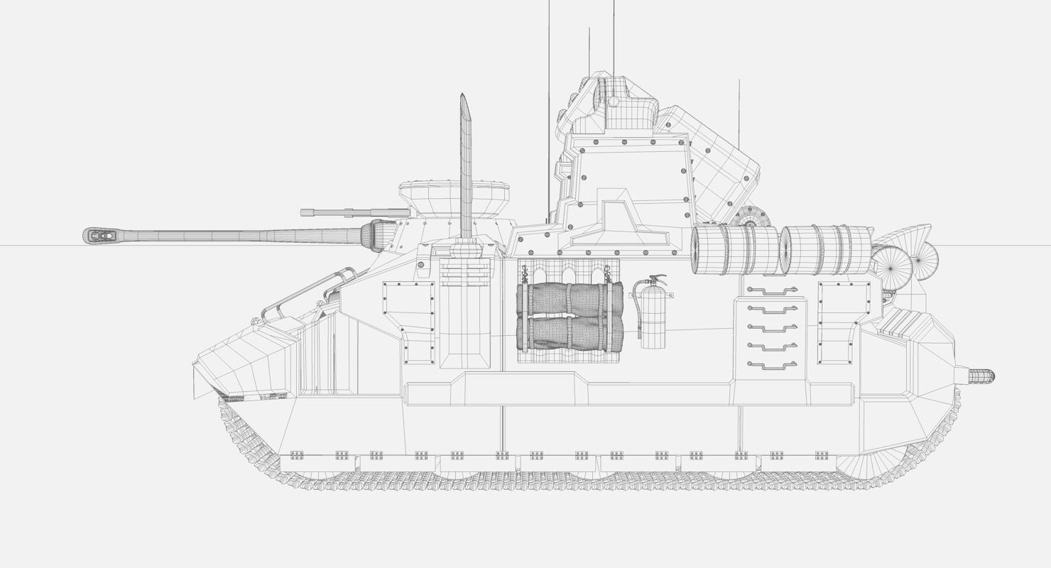 Sci-fi Tank Low-poly 3D model_21
