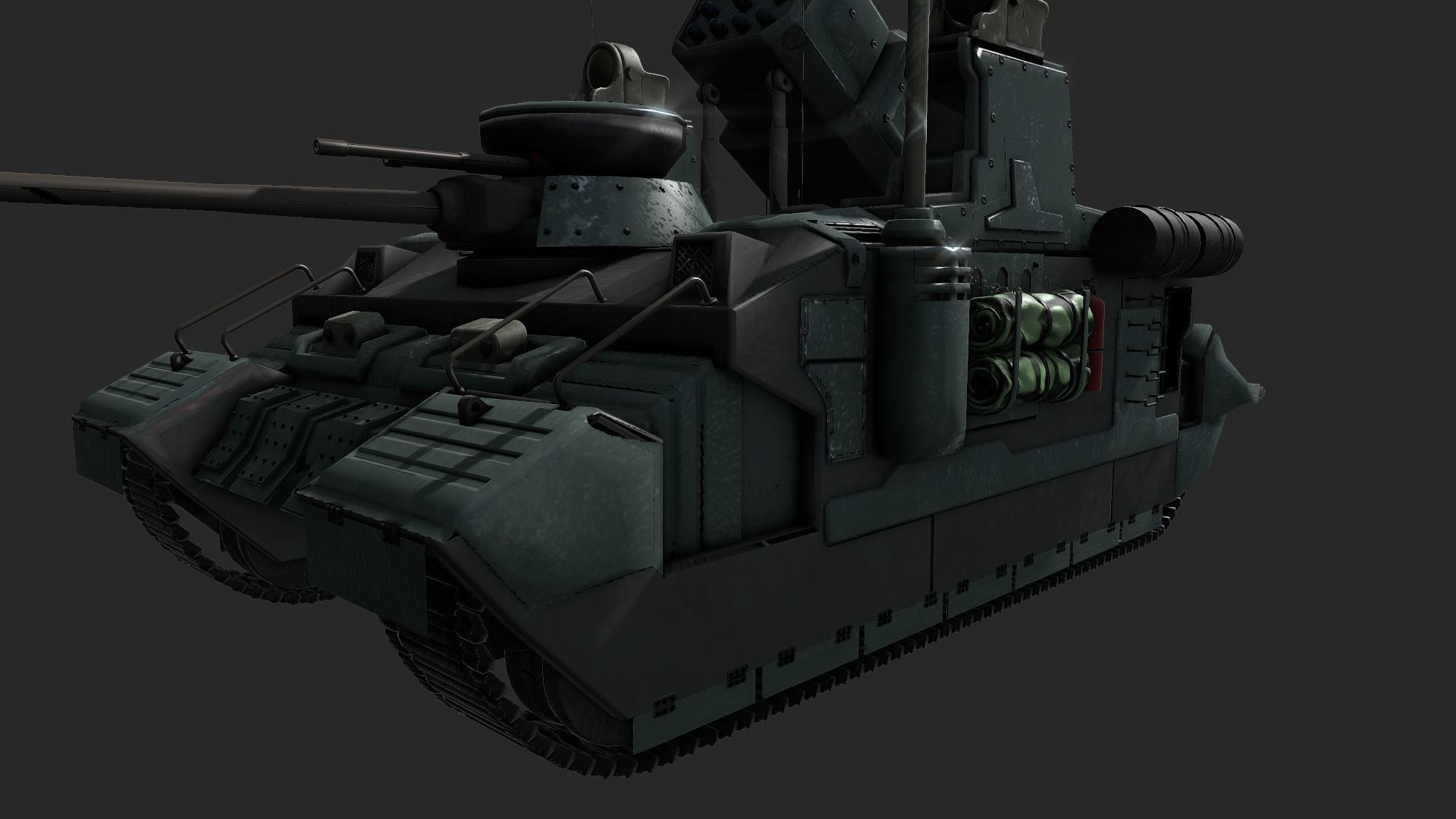 Sci-fi Tank Low-poly 3D model_14