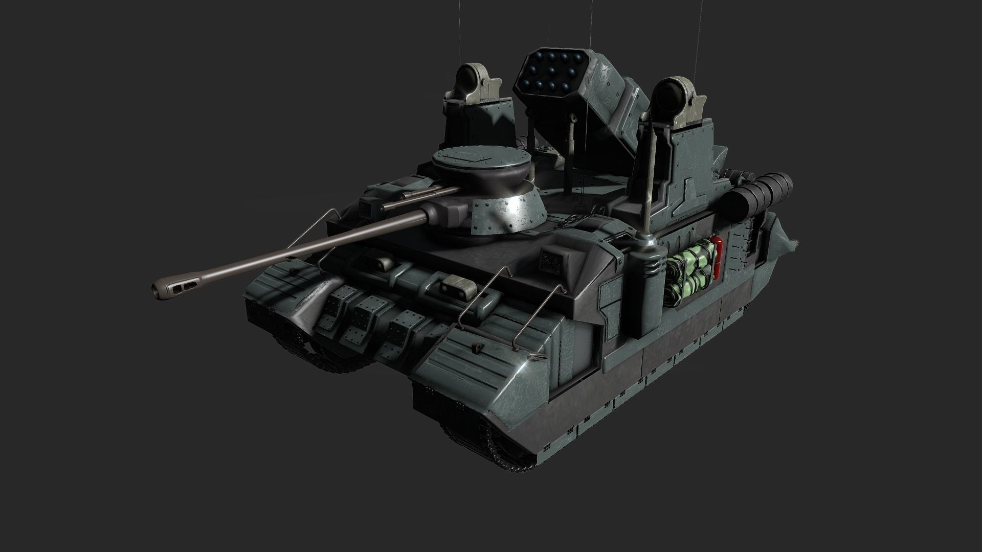 Sci-fi Tank Low-poly 3D model_6