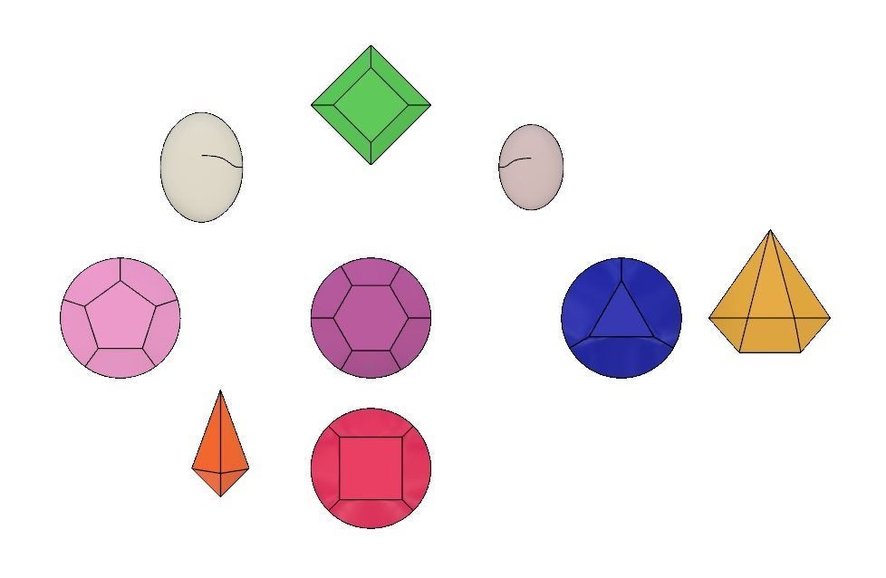 Steven Universe Cosplay Gem Set 3D print model_1