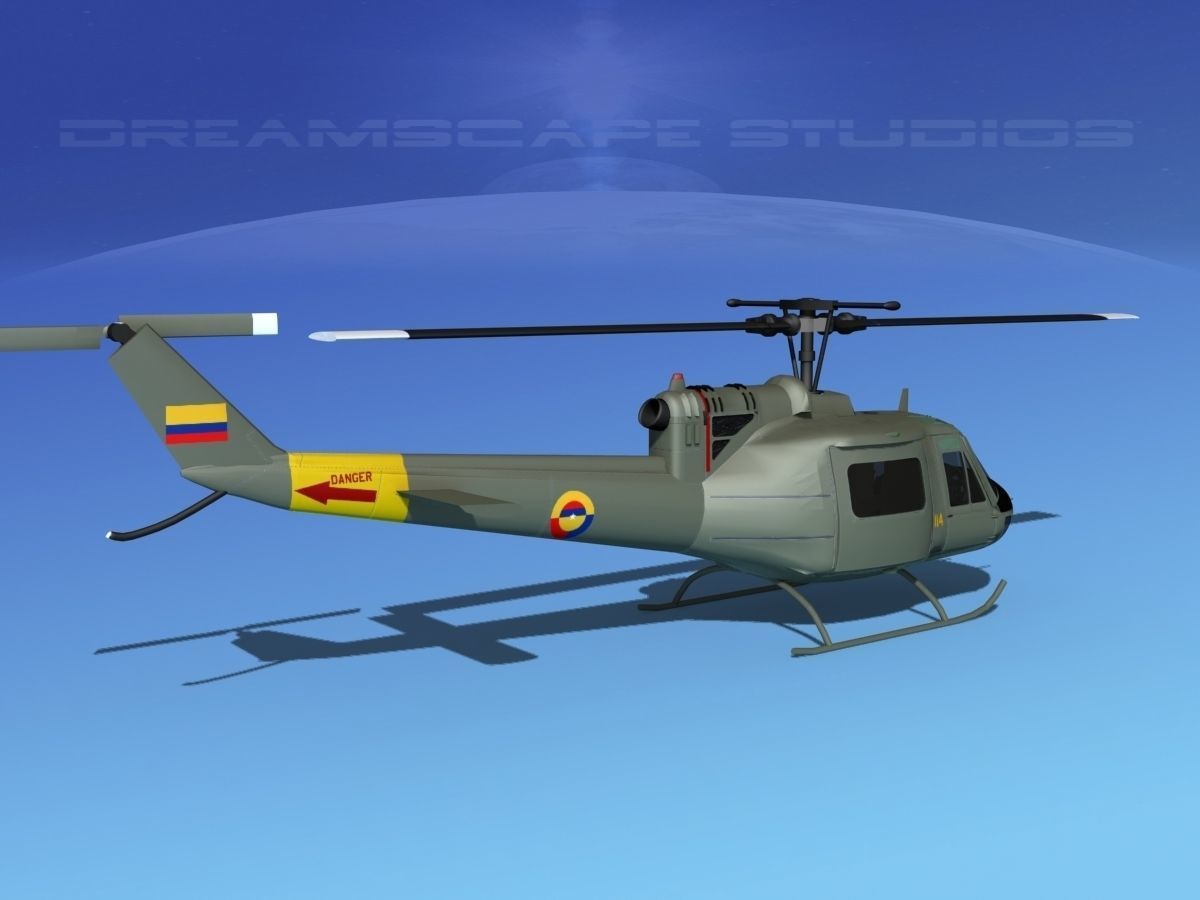 Bell UH-1B Iroquois Columbia 3D model_4