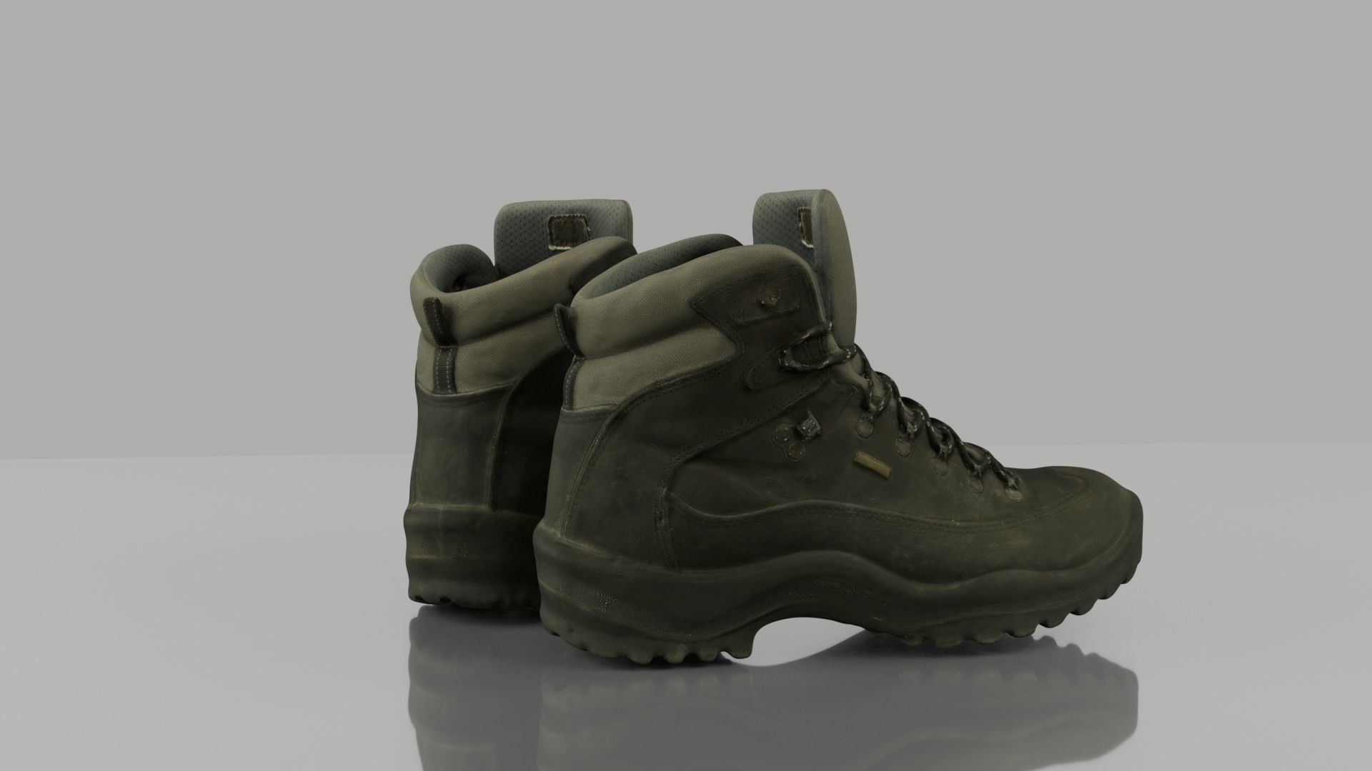 Boots pair of hiking Low-poly 3D model_2