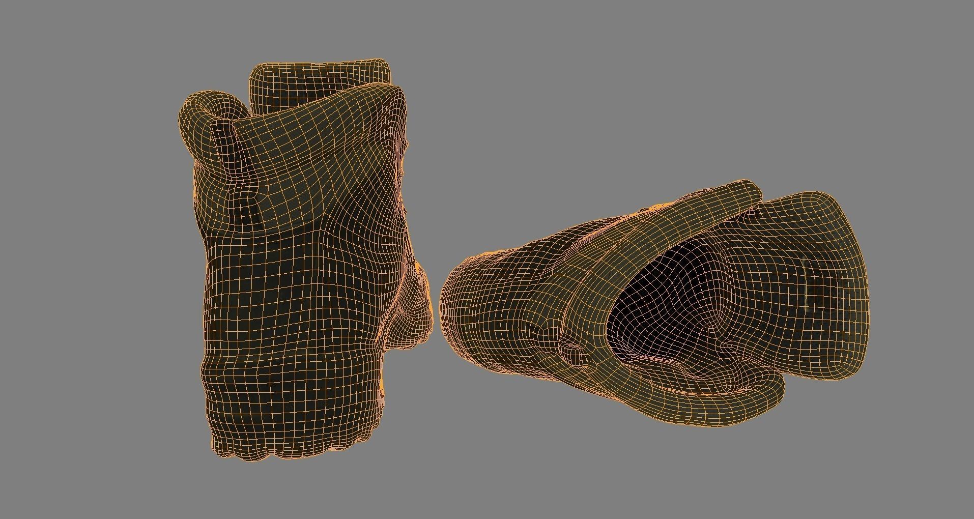 Boots pair of hiking Low-poly 3D model_5